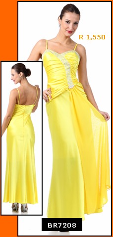 Elegant Satin Evening Dress. In stock in Yellow (size XL). FREE and ...